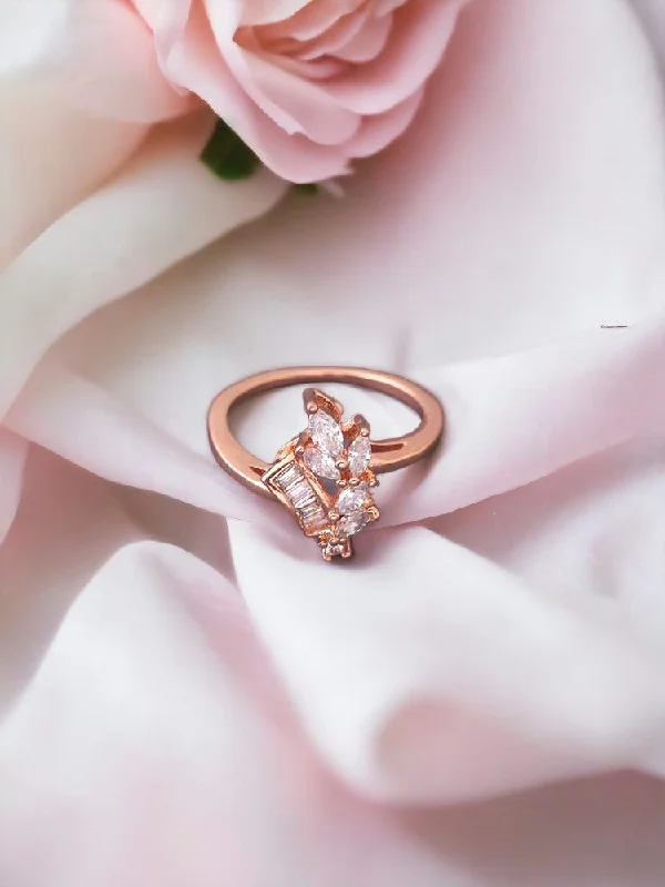 Luxury Wedding Band-Rose Gold Sumesh Zirconia Ring