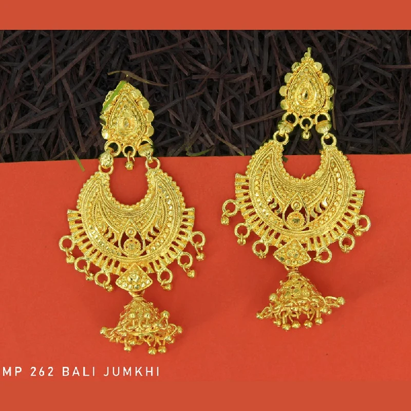 Small Hoop Earrings for Women-Mahavir Forming Gold Plated Dangler Earrings  - MP 262 Bali Jumkhi