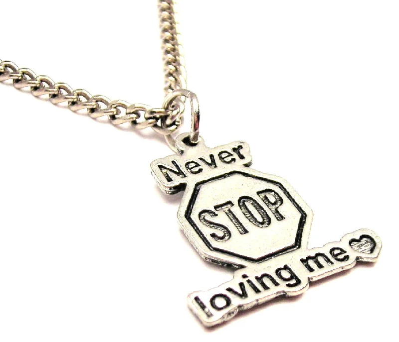 Women’s Pendant Necklace-Never Stop Loving Me Single Charm Necklace