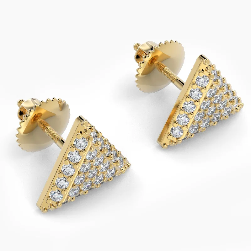 Red Gem Earrings-Triangle Shaped AMoré Pavé Earrings With 0.40 ct. Diamonds