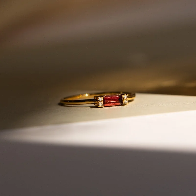 Handmade Gold Ring-Empire Garnet Ring