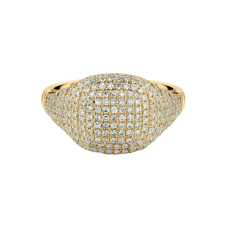 Diamond Ring with Matching Band-PAVÉ PINKY RING