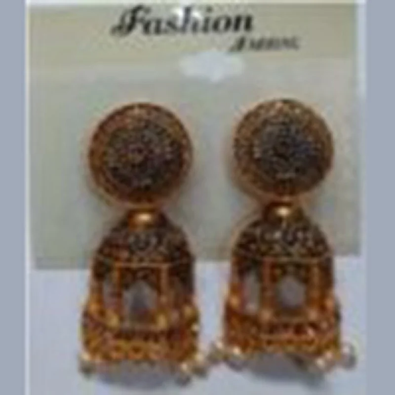 Handmade Hoop Earrings-Infinity Jewels Gold Plated Jhumki Earrings