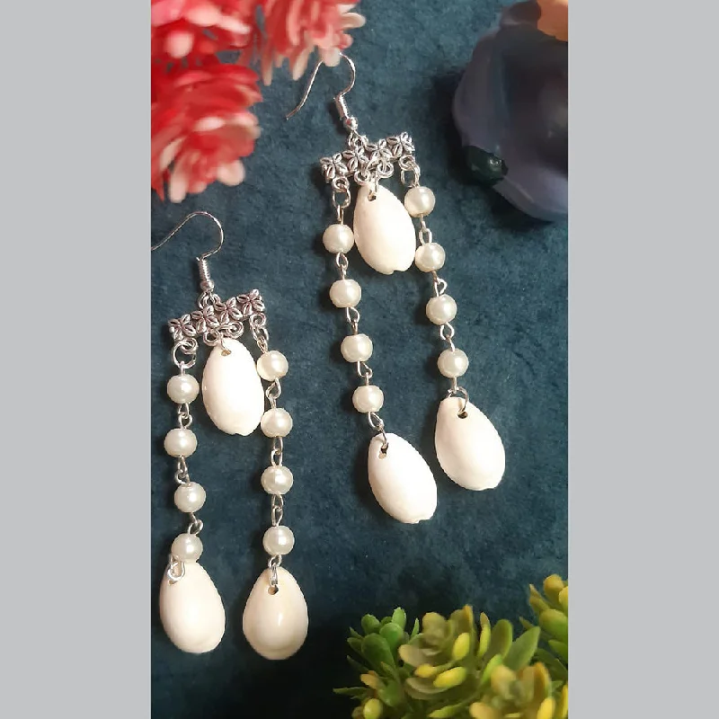 Creative Hoop Earrings-Shrijicreation Handmade Pearl & Shell Dangler Earrings