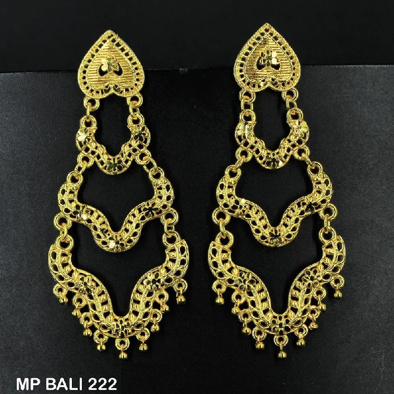 Black Diamond Earrings-Mahavir Forming Gold Plated Dangler Earrings  - MP BALI 222