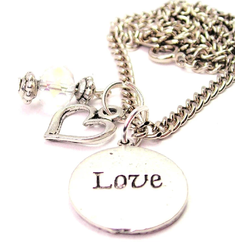 Fashionable Pendant Necklace-Love Circle Necklace with Small Heart