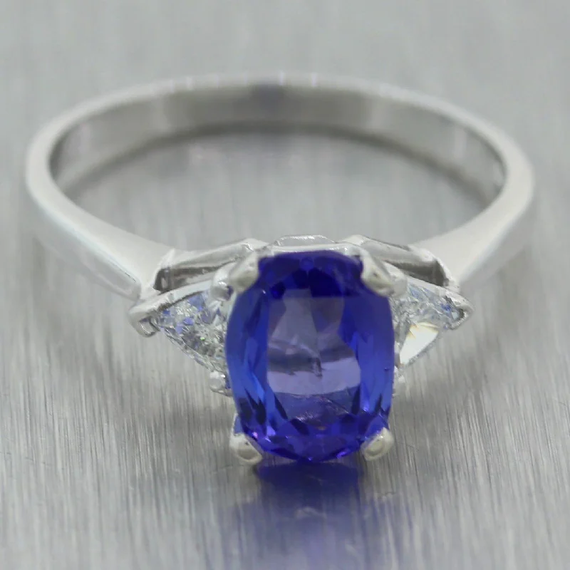 Handmade Gold Ring-Vintage Estate Platinum 1.90ctw Tanzanite & Diamond Ring