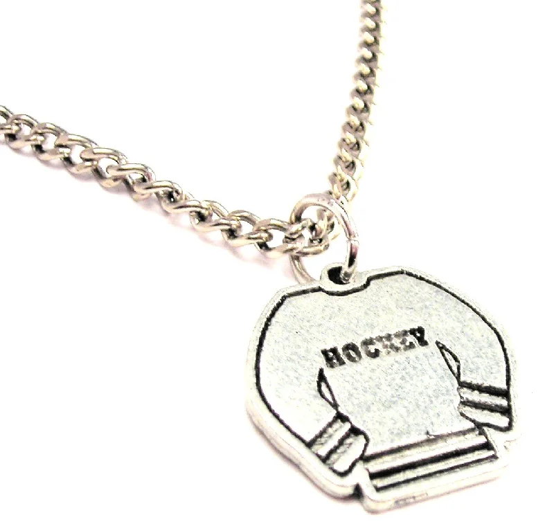 Women’s Fashion Necklace-Hockey Jersey Single Charm Necklace