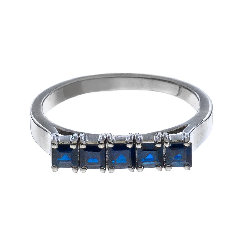 Men's Signet Ring-Josie Ring Silver Sapphire