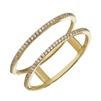 Vintage Wedding Band for Women-Double Row Midi Spaced Ring