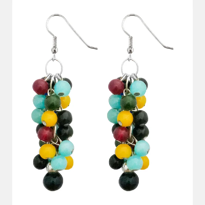 Abstract Hoop Earrings-Kriaa Antique Beads Multicolor Dangler fashion Earrings