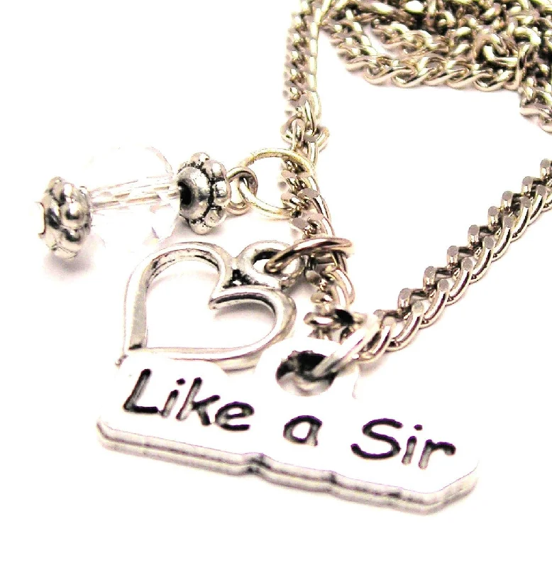 Layered Silver Necklace-Like A Sir Necklace with Small Heart