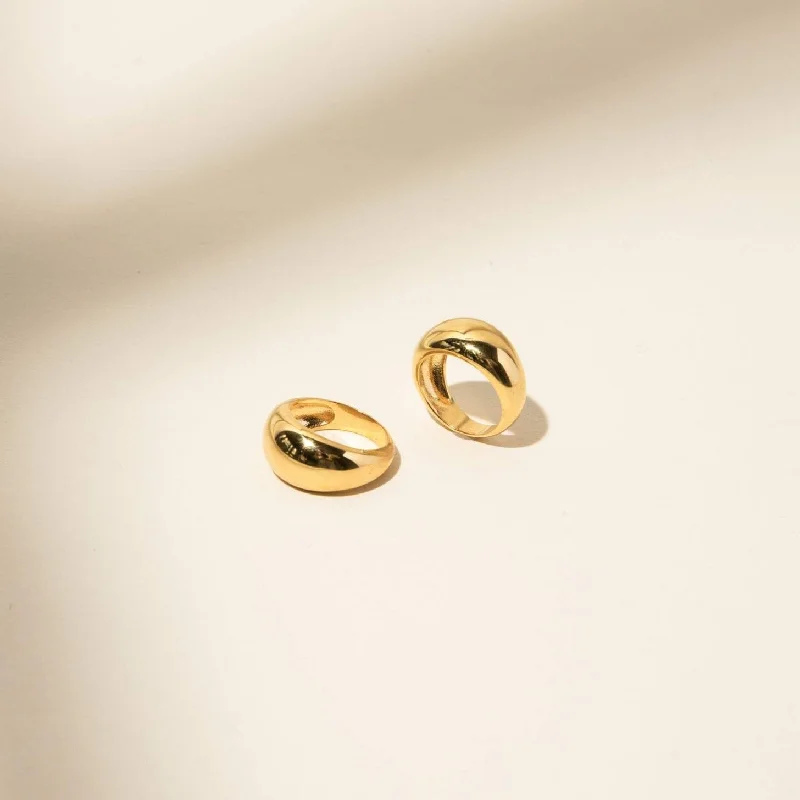 Custom Wedding Ring Set for Couple-Bold Dome Ring