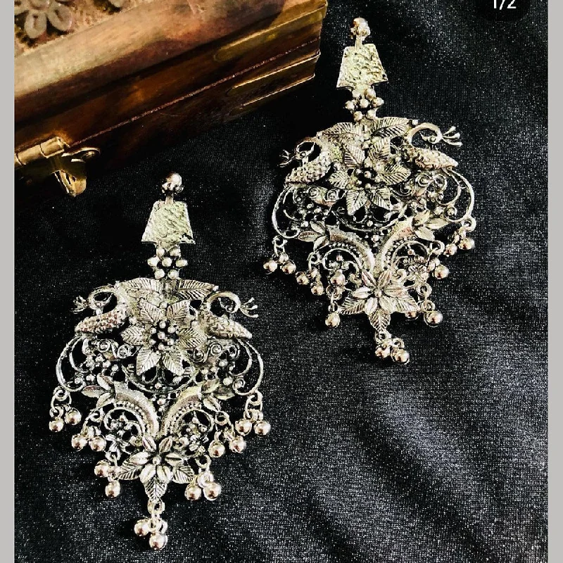 Statement Earrings for Evening-Martina Jewels Oxidised Plated Dangler Earrings