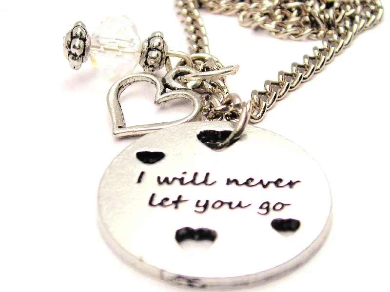 Simple Gold Pendant Necklace-I Will Never Let You Go With Hearts Necklace with Small Heart