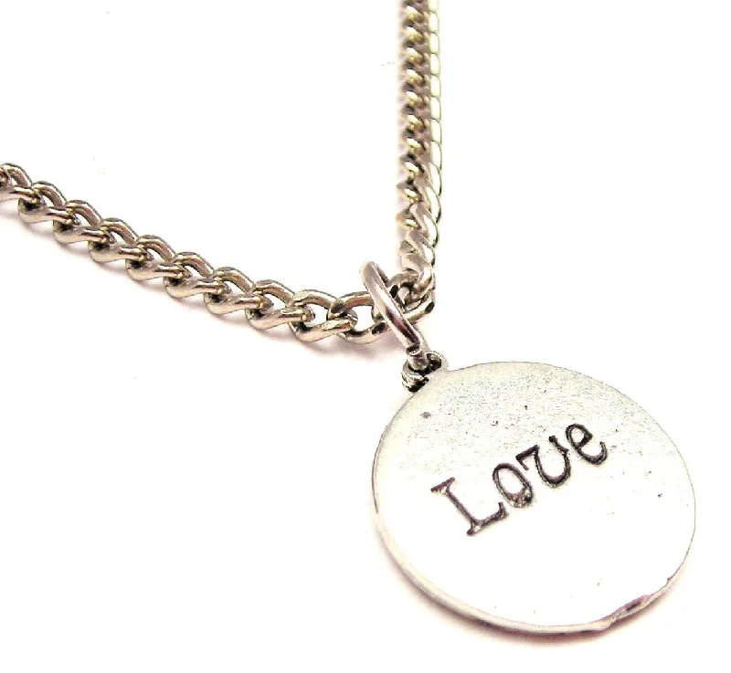 Gold Necklace for Everyday Wear-Love Circle Single Charm Necklace