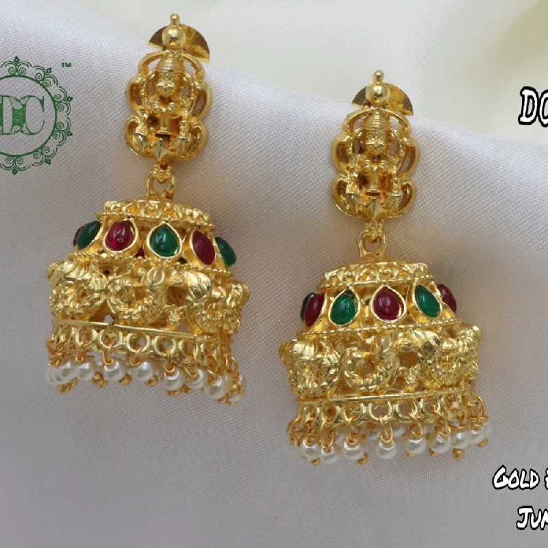 Sterling Silver Drop Earrings-Diksha Collection Gold Plated Jhumki Earrings