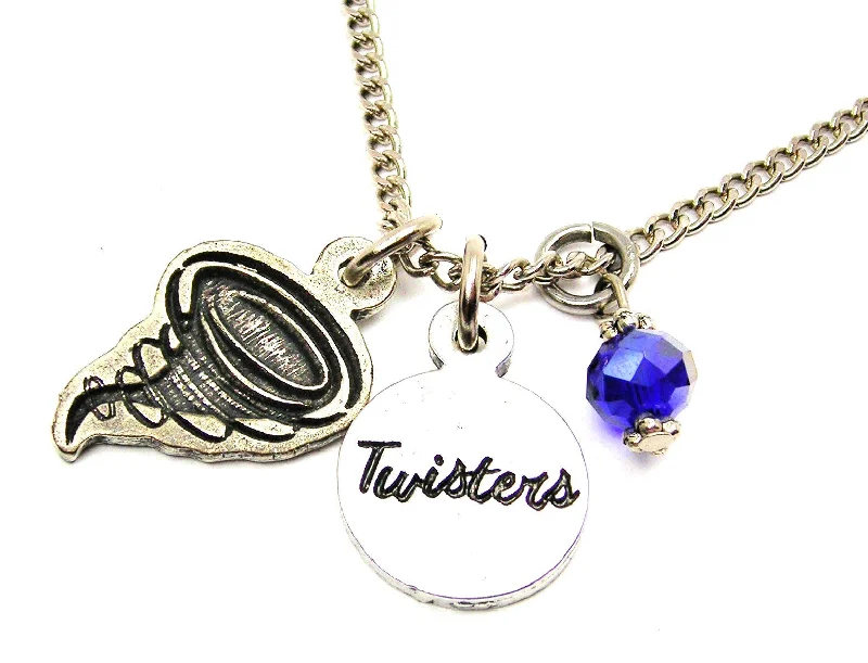 Thin Silver Necklace-Twister With Twisters Circle Necklace