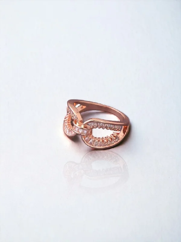 Vintage Gemstone Ring-Rose Gold Darshita Zirconia Ring - EOSS