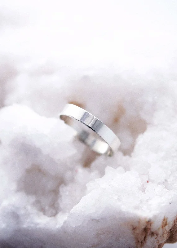 Luxury Wedding Ring-Sale - Sterling Silver Wide Band Ring - Koa