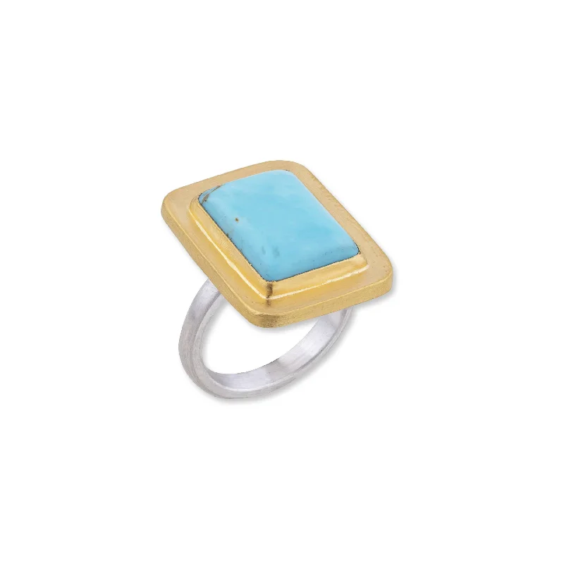 Classic Rose Gold Ring-Lika Behar "MY WORLD" Turquoise Ring