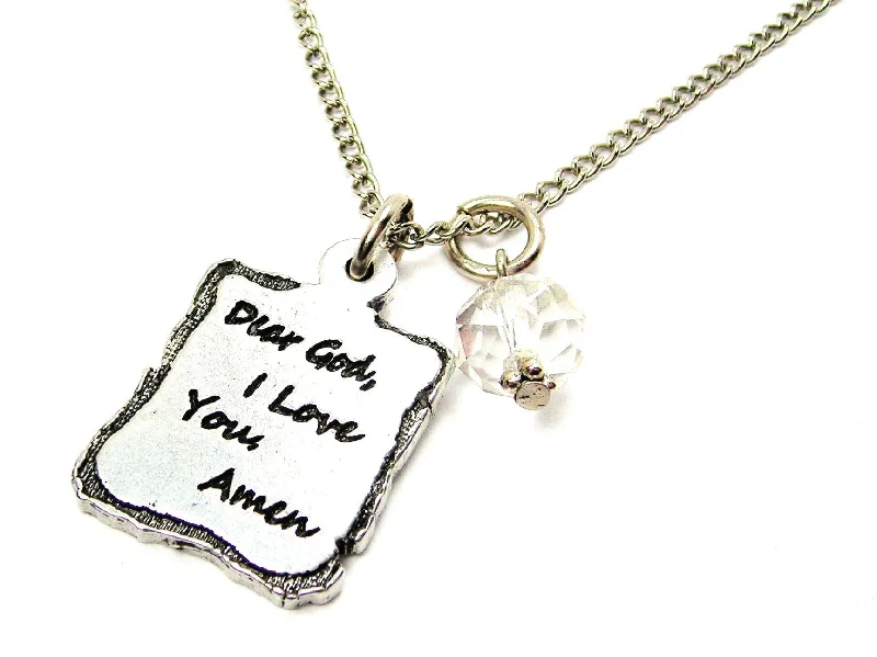 Simple Chain Necklace-Dear God, I Love You, Amen Necklace