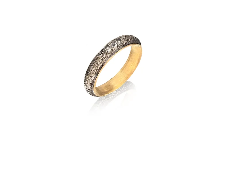 Rose Gold Promise Ring-Michael Jensen Two Tone Vetus Band