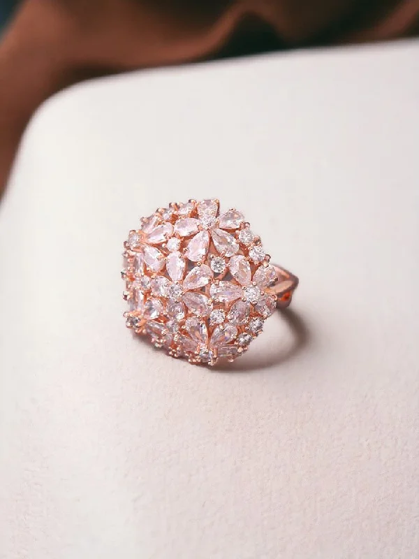 Unique Sapphire Ring-Rose Gold Cherika Zirconia Ring - EOSS