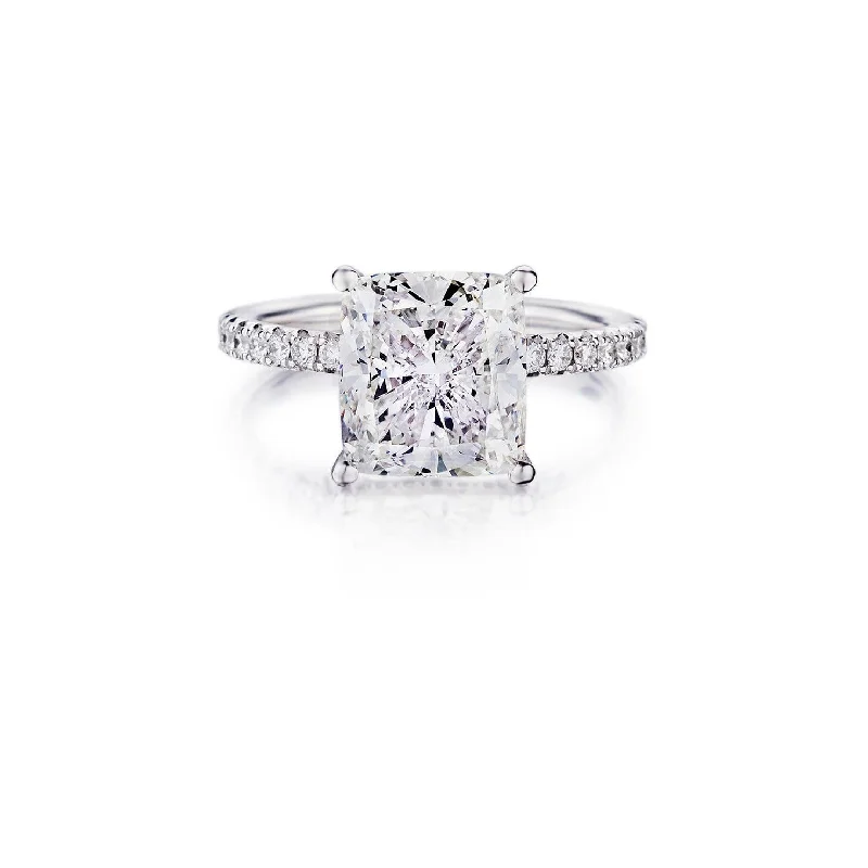 Custom Name Ring-Radiant Cut Diamond Ring