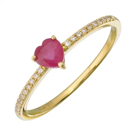 Oval Cut Diamond Ring-Center Gemstone Heart Pave Band Ring