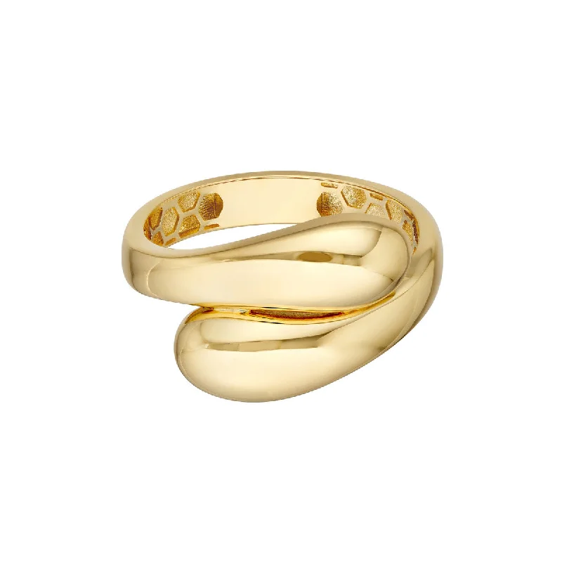 Unique Men’s Wedding Ring-Puffy Gold Bypass Ring