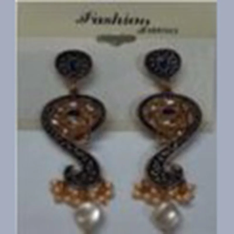 Gold Stud Earrings-Infinity Jewels Gold Plated Dangler Earrings