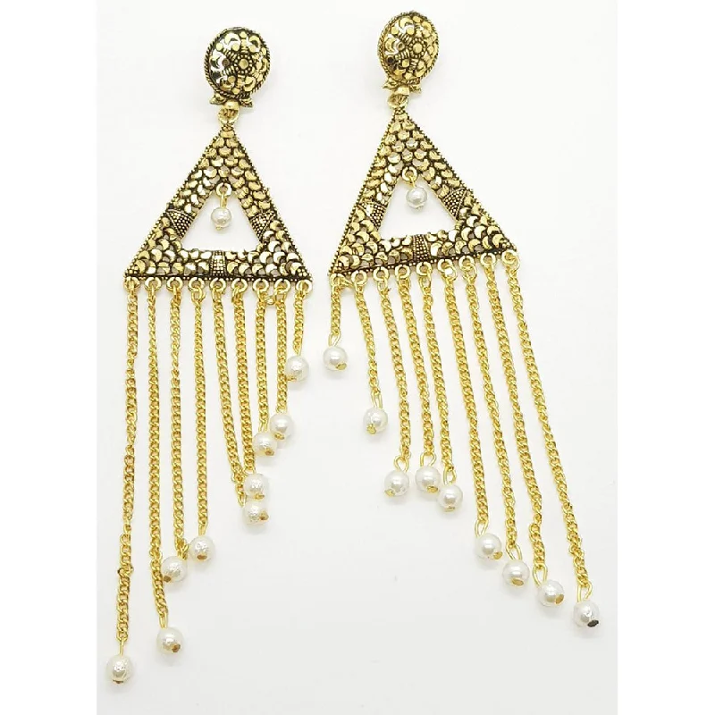 Abstract Earrings-Raiyaraj Gold Plated Pack Of 3 Dangler Earrings -RREAR07