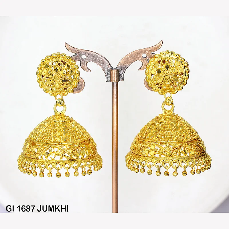 Hoop Earrings for Women-Mahavir Gold Plated Jhumki Earrings