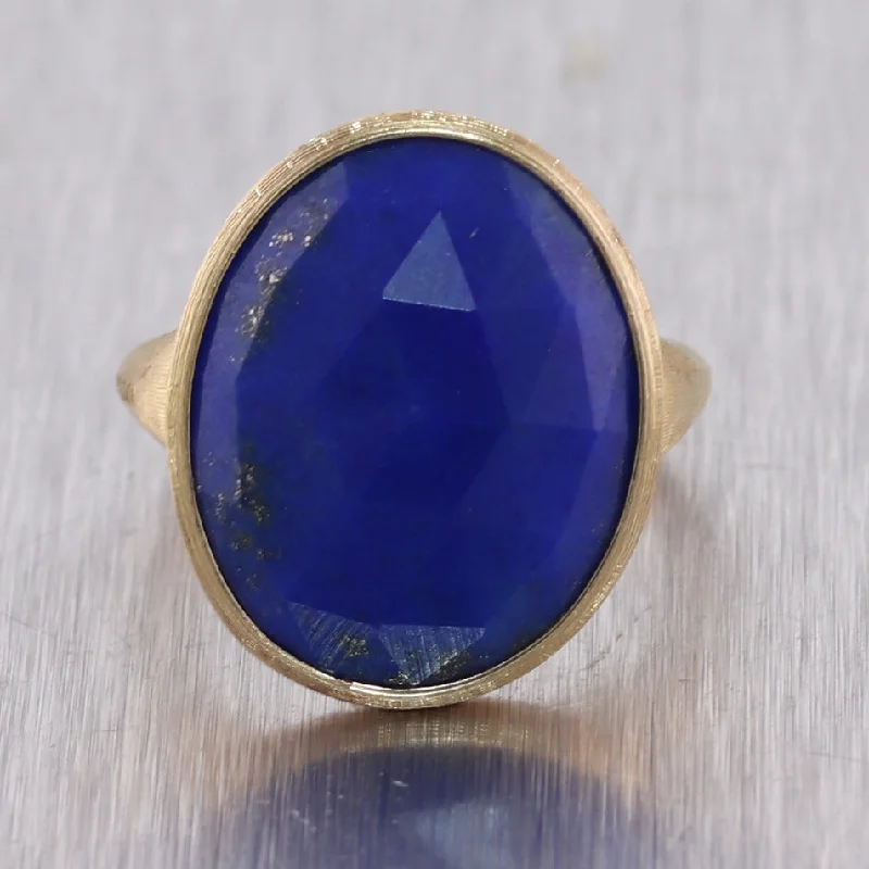 Bold Silver Band Ring-Marco Bicego 18k Yellow Gold Lunaria Lapis Lazuli Ring