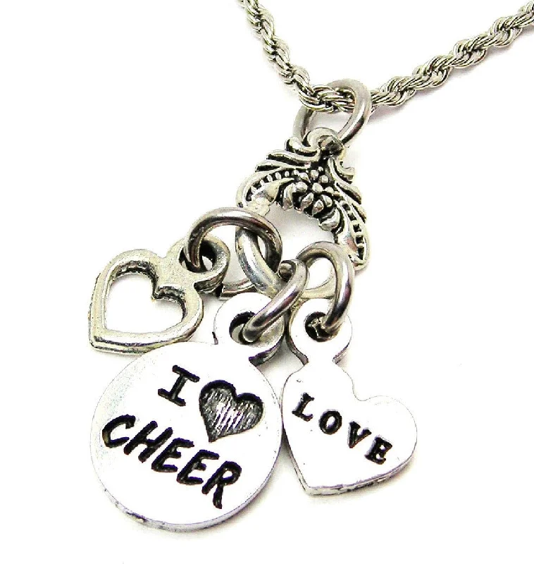 Charm Necklace for Women-I Love Cheer Catalog Necklace