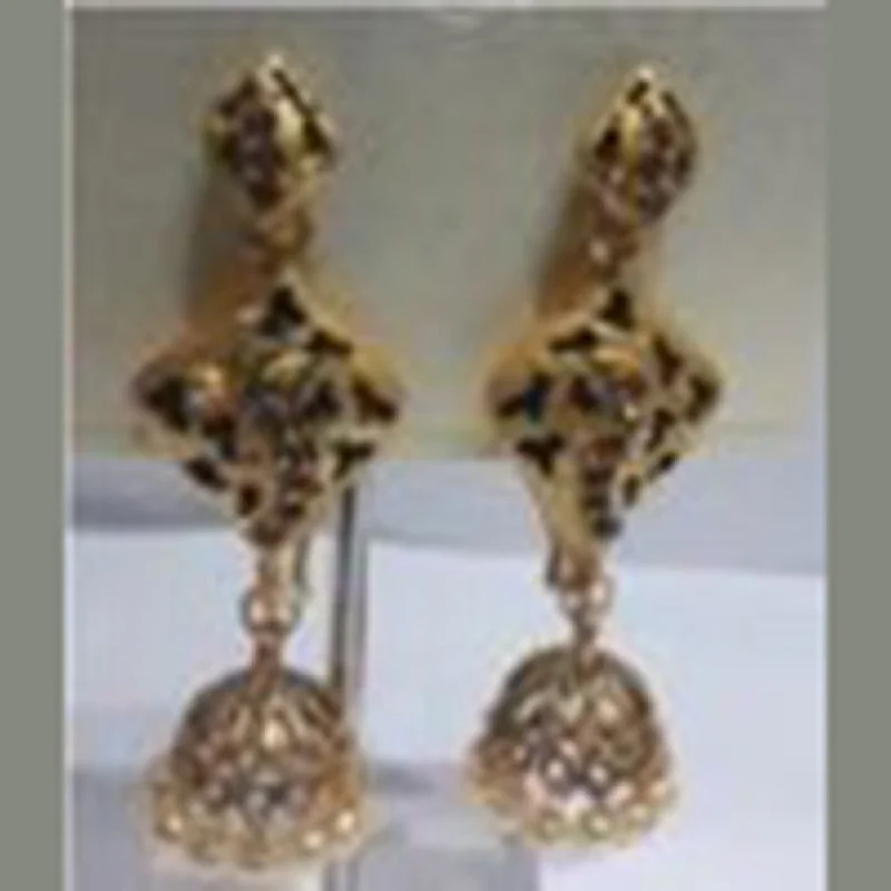 Customizable Earrings-Infinity Jewels Gold Plated Jhumki Earrings