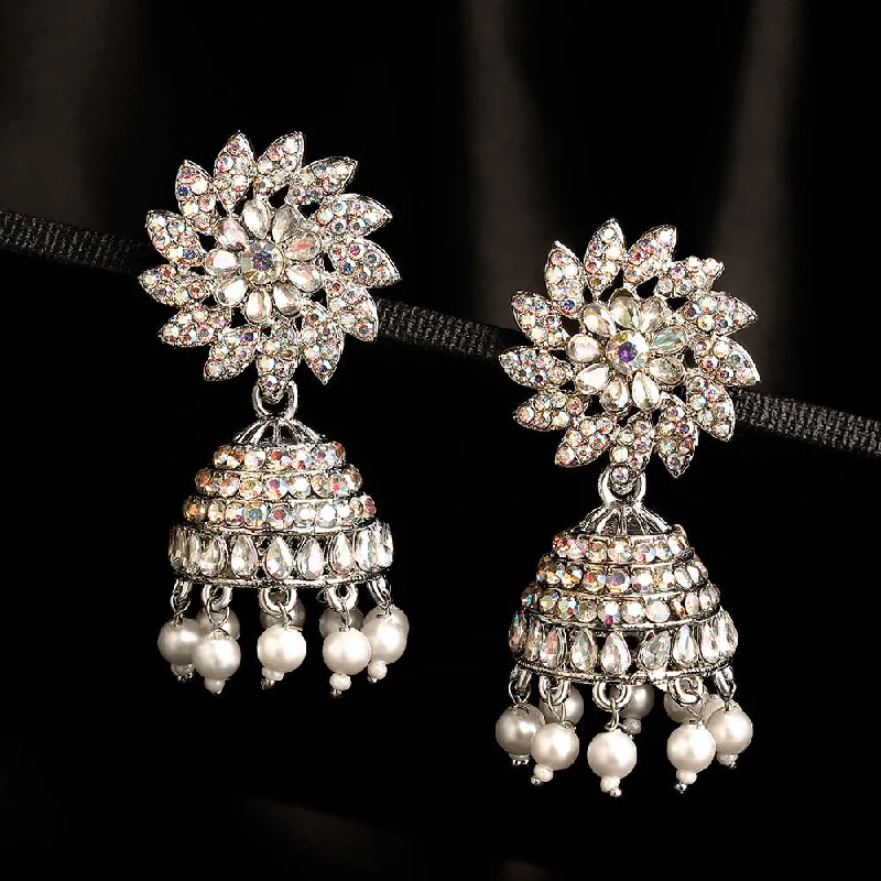 Nature Inspired Earrings-Shrishti Fashion Trendy Silver Plated Jhumki Earring For Women