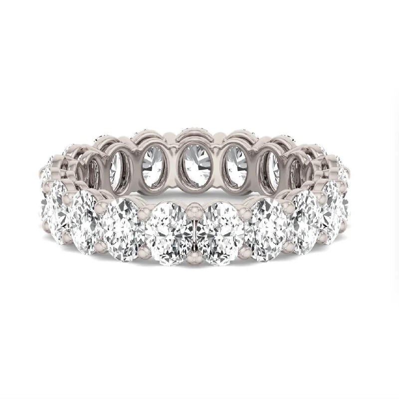 Heart Shaped Ring for Women-Oval Cut Diamond Eternity Band