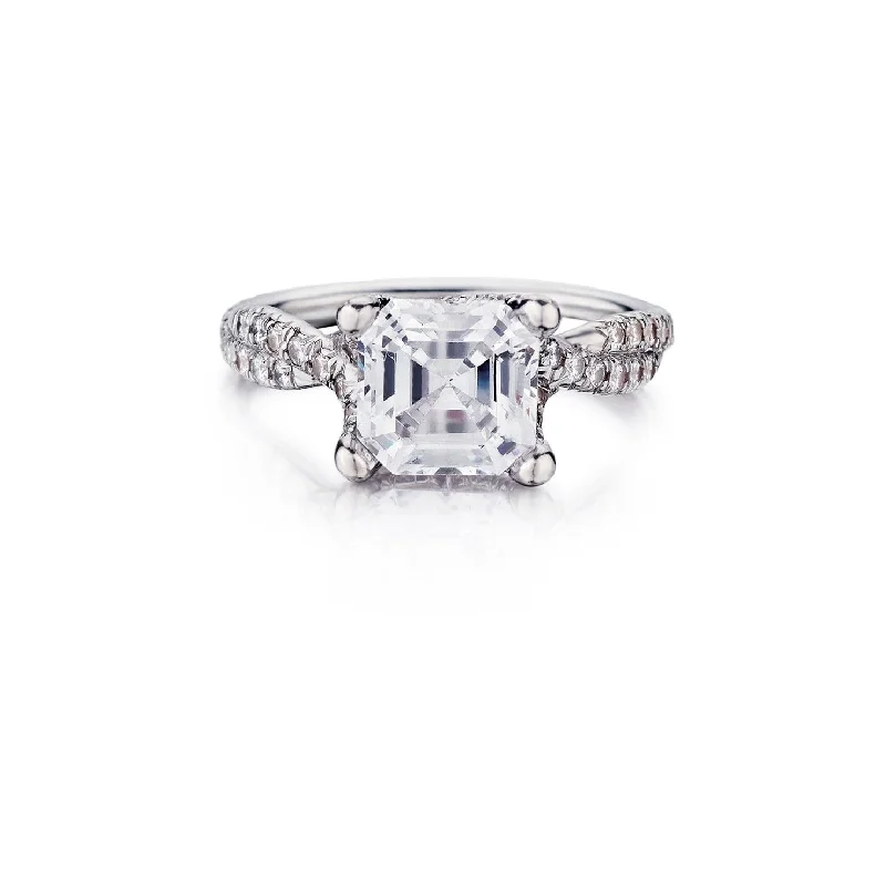 Unique Engagement Ring-Asscher Cut Diamond Ring