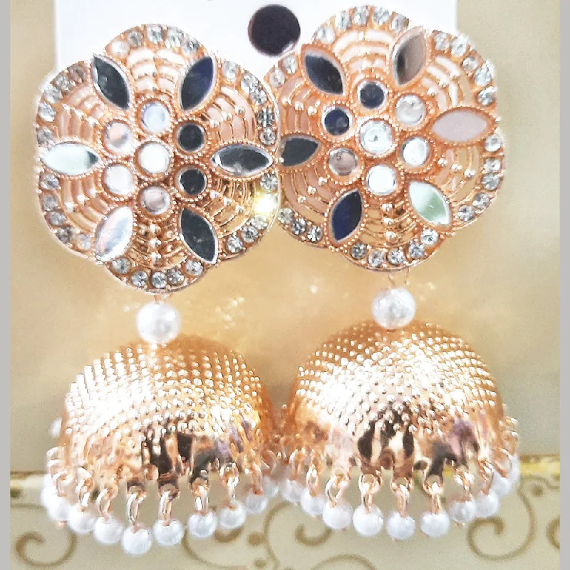 Gold Plated Earrings-Martina Jewels Rose Gold Plated Jhumki Earrings