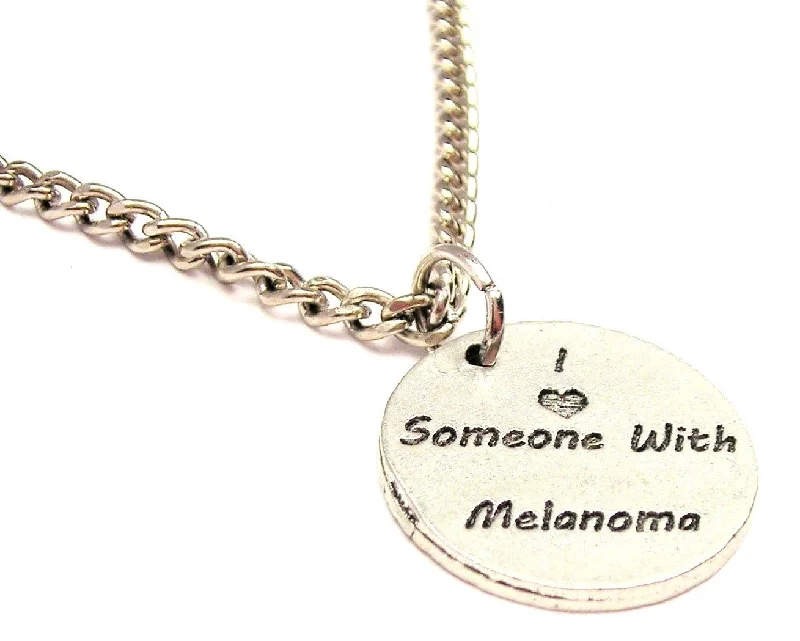 Diamond Pendant Necklace-I Love Someone With Melanoma Single Charm Necklace