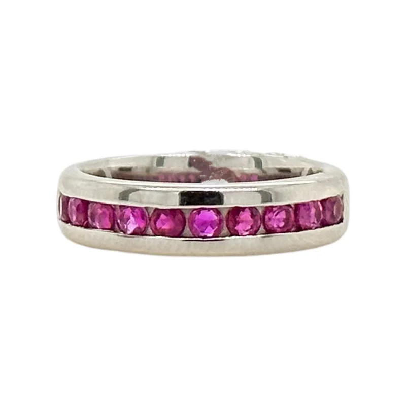 Unique Wedding Band-RUBY BEZEL BAND