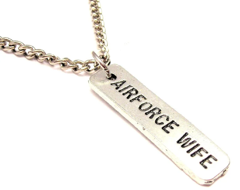 Birthstone Necklace for Women-Air Force Wife Single Charm Necklace