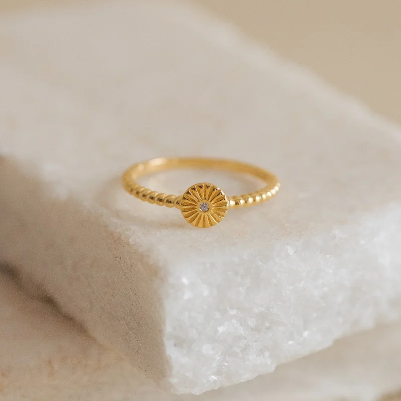 Personalized Birthstone Ring-Eden Sun Ring