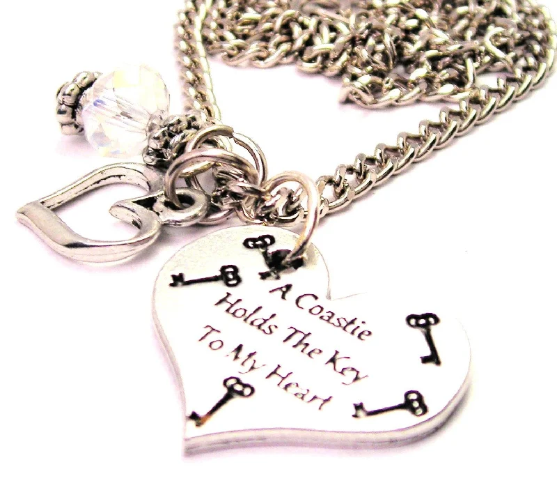 Fashion Necklace for Party-A Coastie Holds The Key To My Heart Necklace with Small Heart