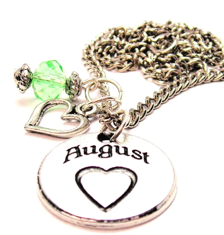 Women’s Elegant Necklace-August Circle Necklace with Small Heart