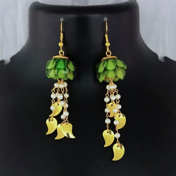 Colorful Earrings for Summer-Kriaa Antique Gold Plated Pearl And Crystal Stone Dangler Earrings