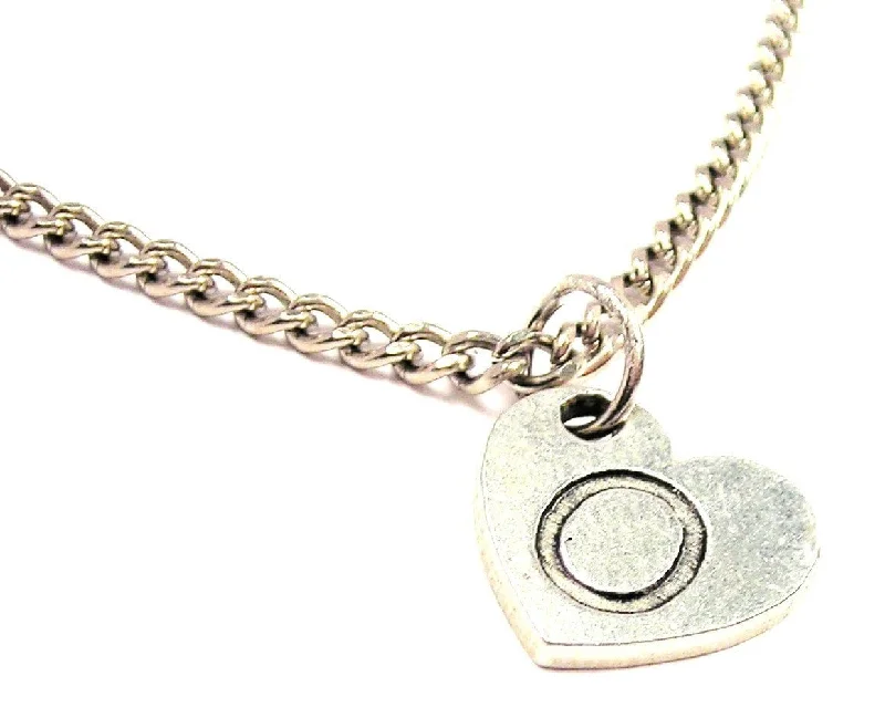 Star Pendant Necklace-Heart Shaped Initial O Single Charm Necklace