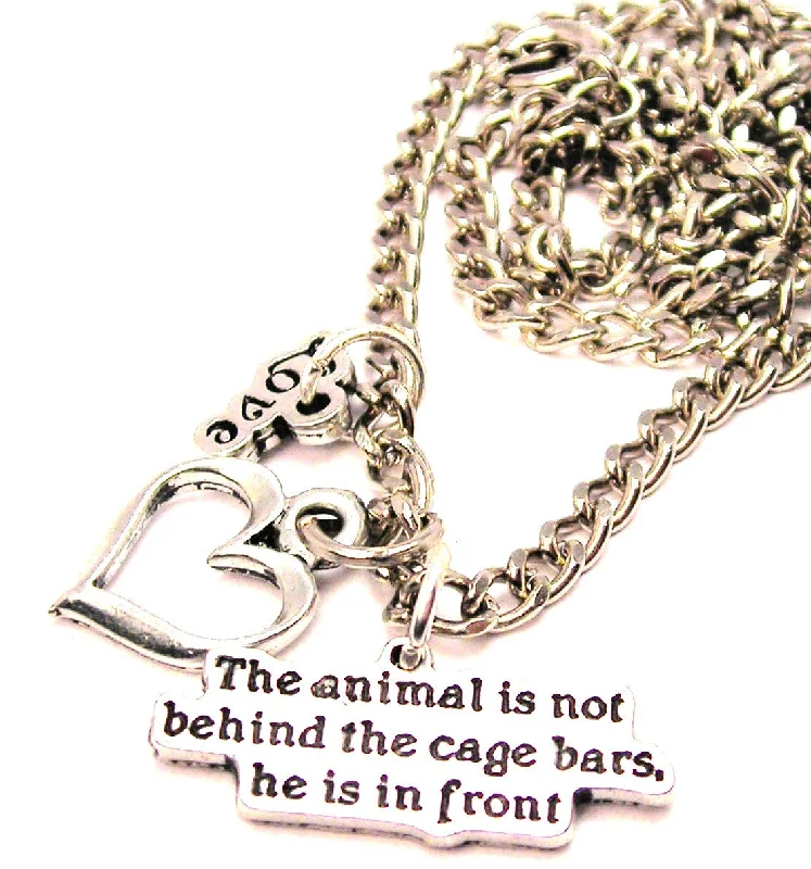 Luxury Gold Necklace-The Animal Is Not Behind The Cage Bars He Is In Front Little Love Necklace